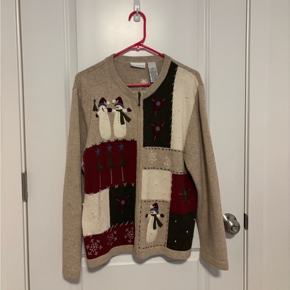 croft & barrow Sweaters - Croft & Barrow Full Zip Snowman Sweater